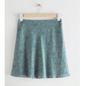 And Other Stories Los Angeles atelier Satin Mini flared Skirt Size 4